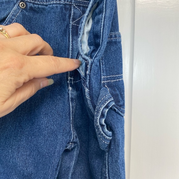 Toddler Key Brand Denim Adjustable Blue Jean Bibs 2T farmer Country Hillbilly - Picture 6 of 16